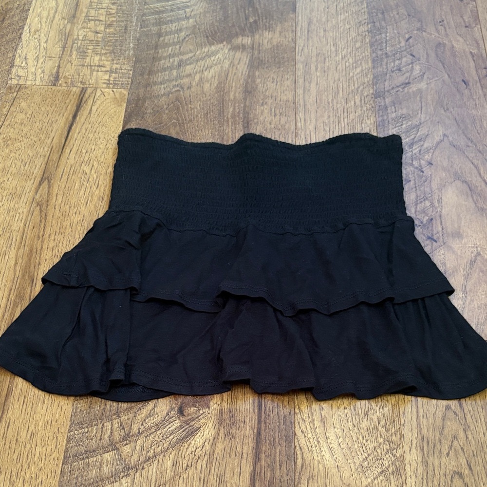 NWT Me.n.u Black Smock Tiered Skirt Size M